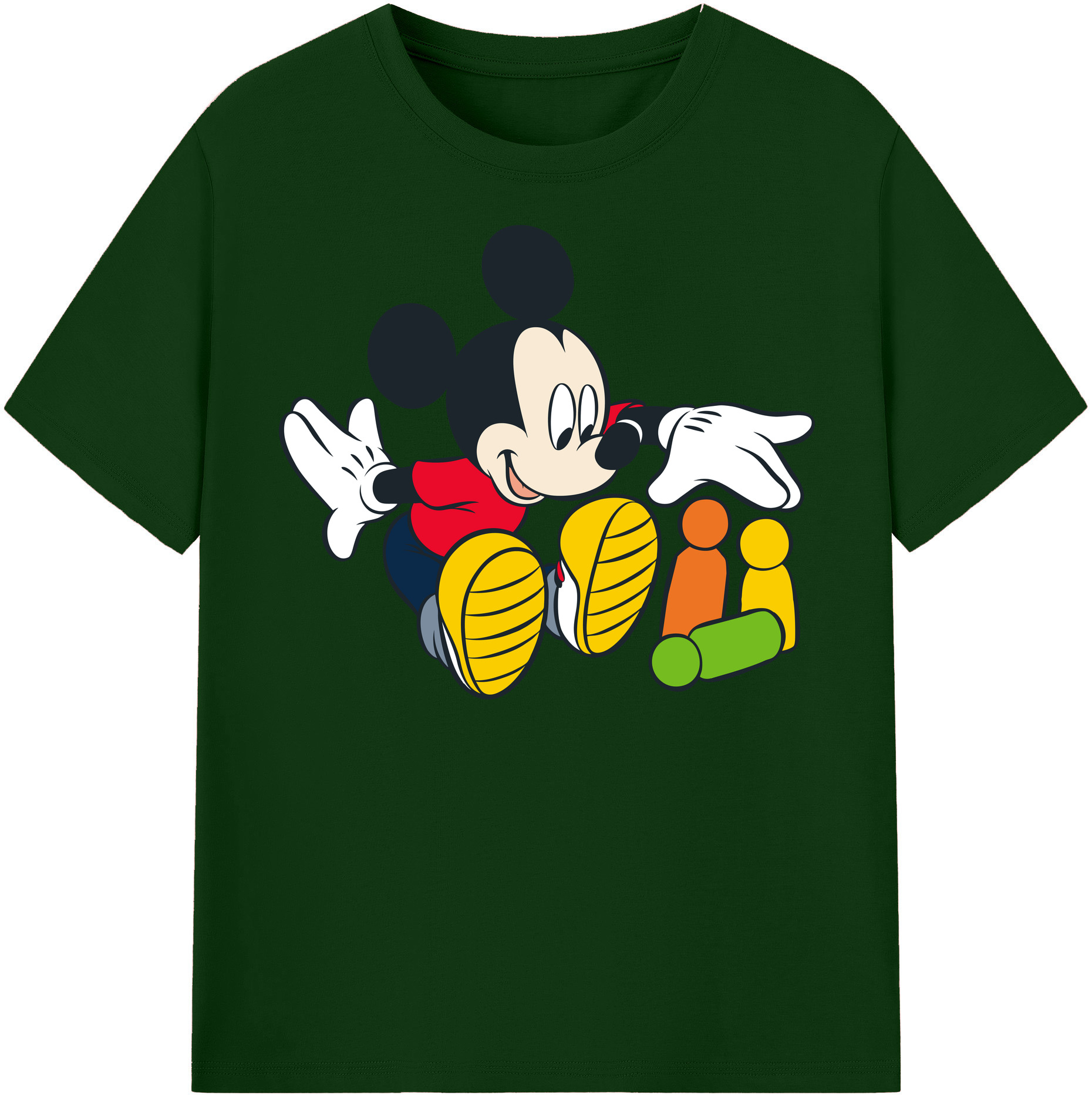 （画像用） ミッキーマウス Mickey Mouse 綿100％半袖Tシャツ（フロントプリント）